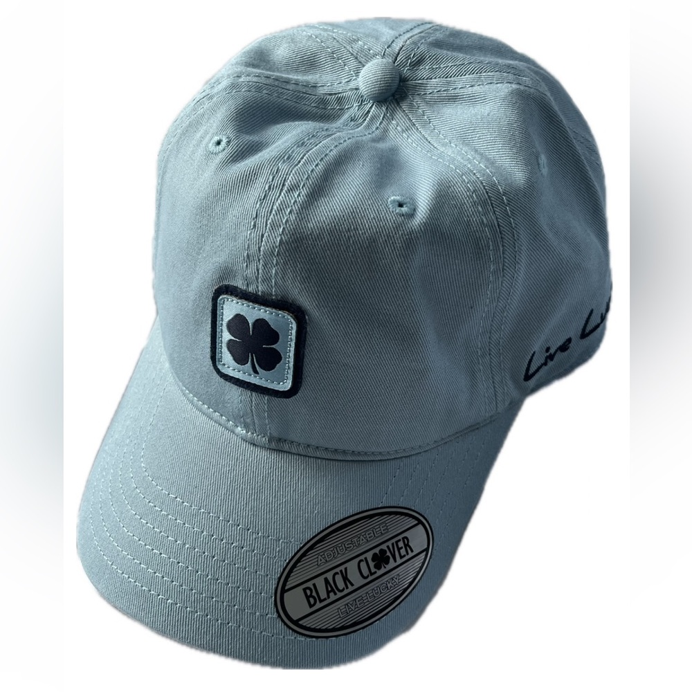 NWT Black Clover Hat Woven Patch Live Lucky Blue Adjustable Size Men Women